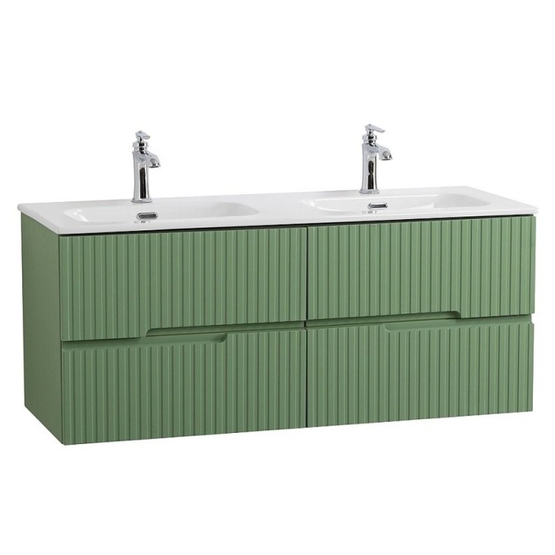 Тумба под раковину Cezares Duet-N-1200-4C-SO-2-PS-P, 120 см, подвесная, фисташковый софт