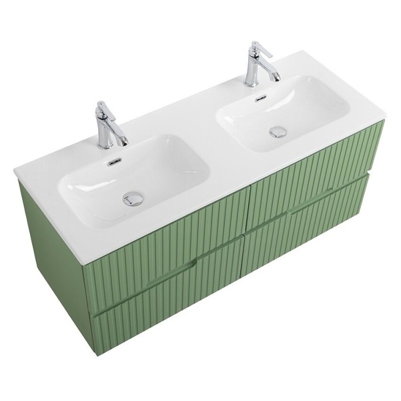 Тумба под раковину Cezares Duet-N-1200-4C-SO-2-PS-P, 120 см, подвесная, фисташковый софт