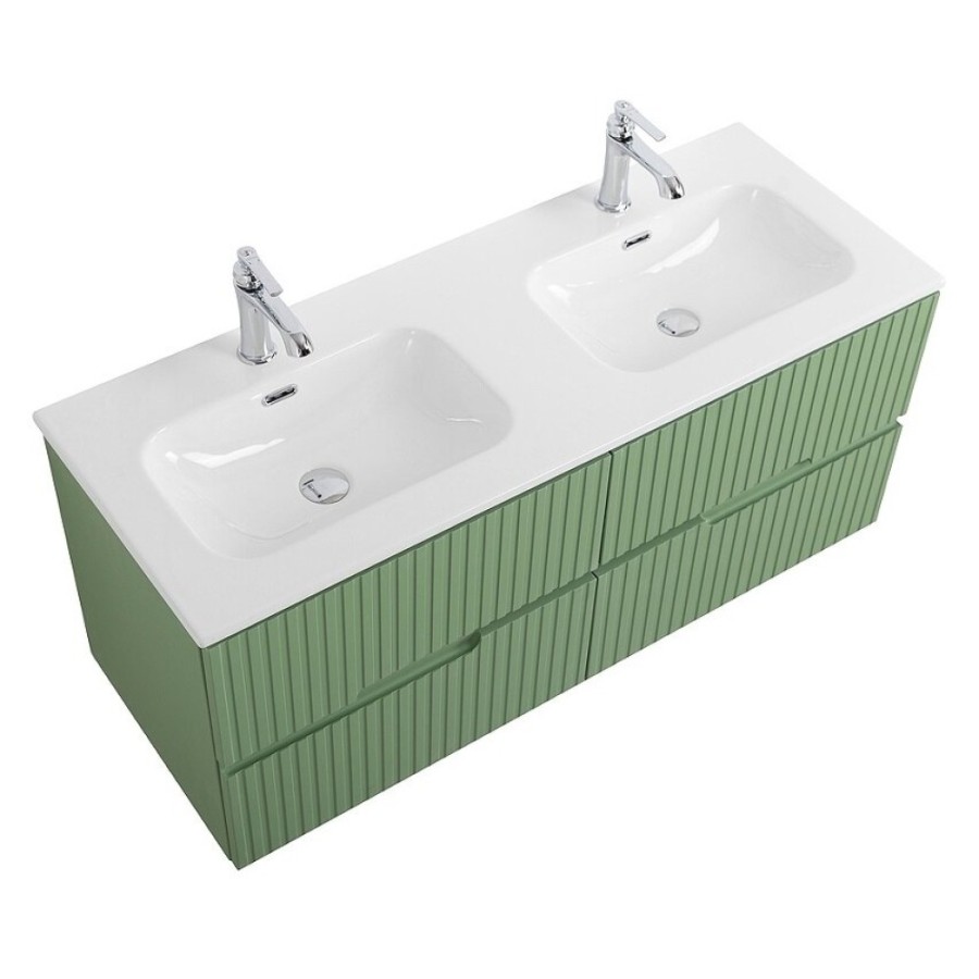 Тумба под раковину Cezares Duet-N-1200-4C-SO-2-PS-P, 120 см, подвесная, фисташковый софт