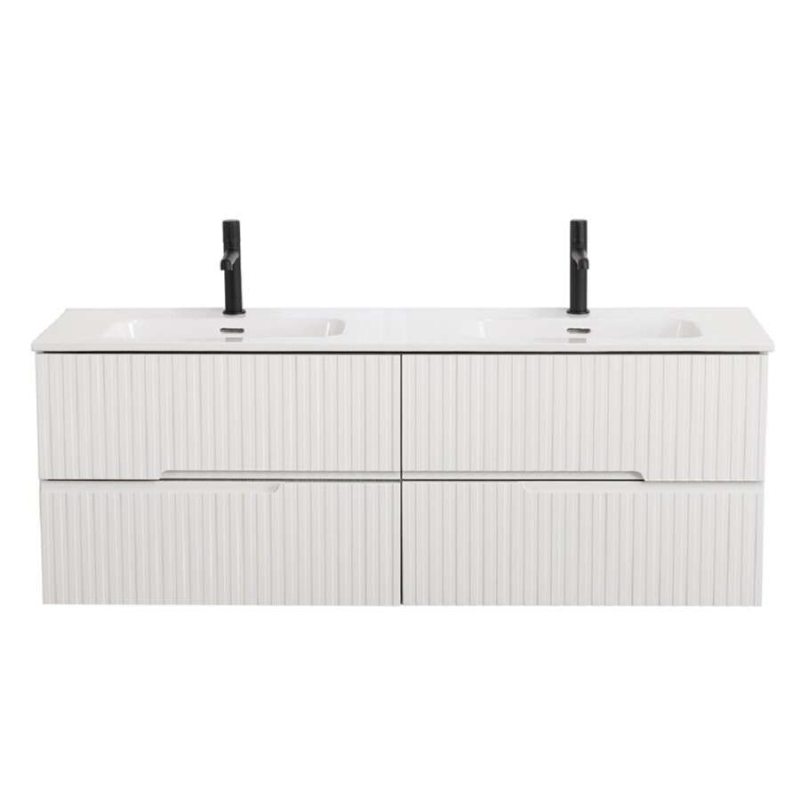 Тумба под раковину Cezares Duet-N-1400-4C-SO-2-BL, 140 см, подвесная, Bianco Lucido