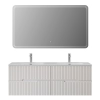 Тумба под раковину Cezares Duet-N-1400-4C-SO-2-BL, 140 см, подвесная, Bianco Lucido
