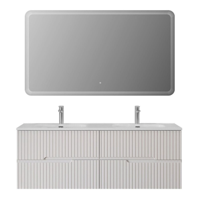 Тумба под раковину Cezares Duet-N-1400-4C-SO-2-BL, 140 см, подвесная, Bianco Lucido