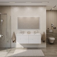 Тумба под раковину Cezares Duet-N-1400-4C-SO-2-BL, 140 см, подвесная, Bianco Lucido
