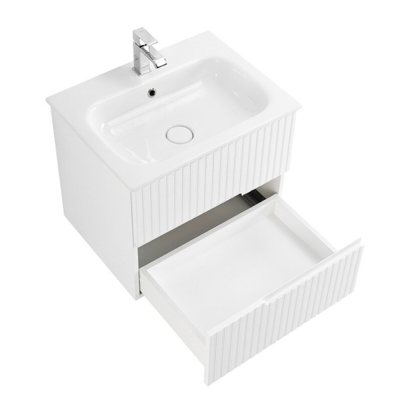 Тумба под раковину Cezares Duet-N-600-2C-SO-BL, 60 см, подвесная, Bianco Lucido