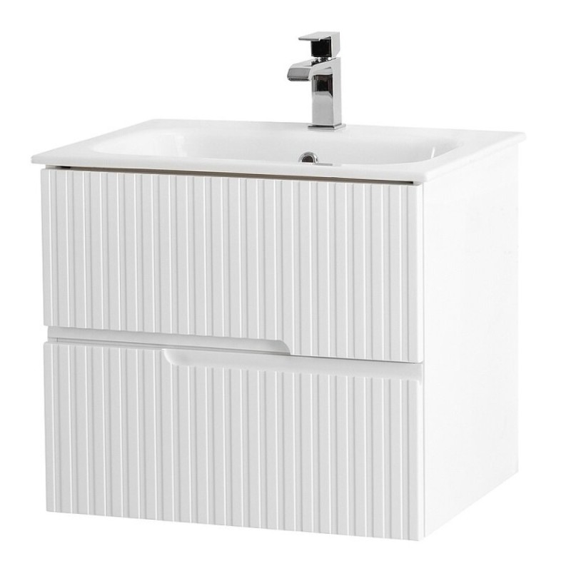 Тумба под раковину Cezares Duet-N-600-2C-SO-BL, 60 см, подвесная, Bianco Lucido