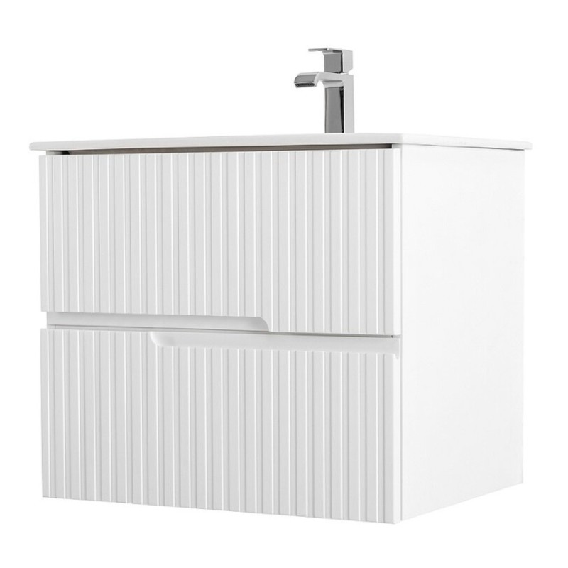 Тумба под раковину Cezares Duet-N-600-2C-SO-BL, 60 см, подвесная, Bianco Lucido