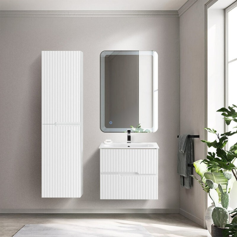 Тумба под раковину Cezares Duet-N-600-2C-SO-BL, 60 см, подвесная, Bianco Lucido