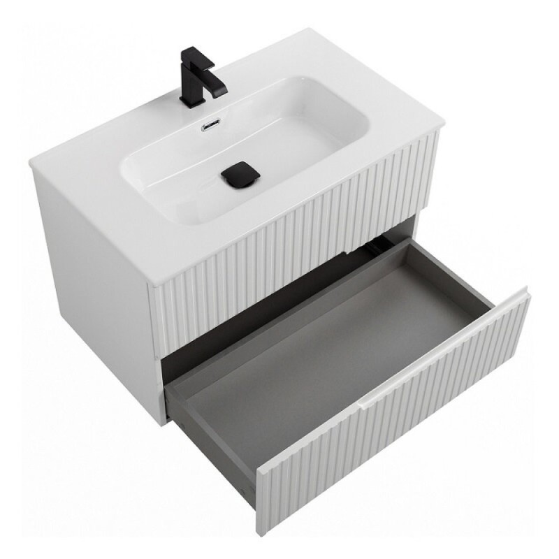 Тумба под раковину Cezares Duet-N-900-2C-SO-BL, 90 см, подвесная, Bianco Lucido