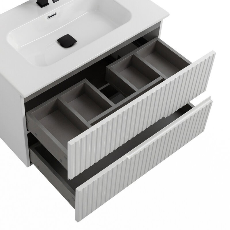 Тумба под раковину Cezares Duet-N-900-2C-SO-BL, 90 см, подвесная, Bianco Lucido