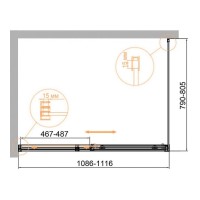 Душевой уголок Cezares Duet Soft-M-AH-1-110/80-C-Cr, 110 x 80 см, стекло прозрачное, профиль хром