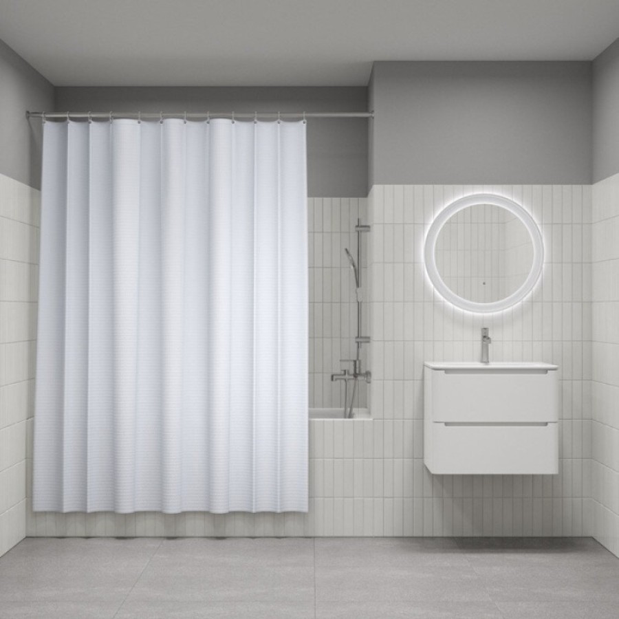 Штора для ванной Iddis Décor DW01P18i11, 180 х 200 см, полиэстер, белый