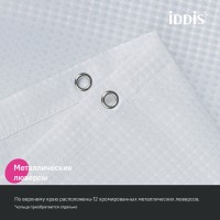 Штора для ванной Iddis Décor DW01P18i11, 180 х 200 см, полиэстер, белый