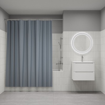 Штора для ванной Iddis Décor DW03P18i11, 180 х 200 см, полиэстер, серый