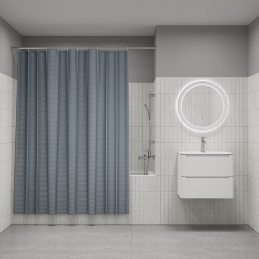 Штора для ванной Iddis Décor DW03P18i11, 180 х 200 см, полиэстер, серый