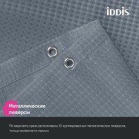 Штора для ванной Iddis Décor DW03P18i11, 180 х 200 см, полиэстер, серый