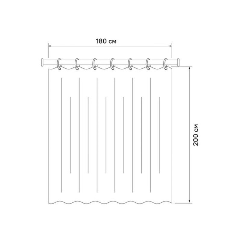 Штора для ванной Iddis Décor DW04P18i11, 180 х 200 см, полиэстер, розовый