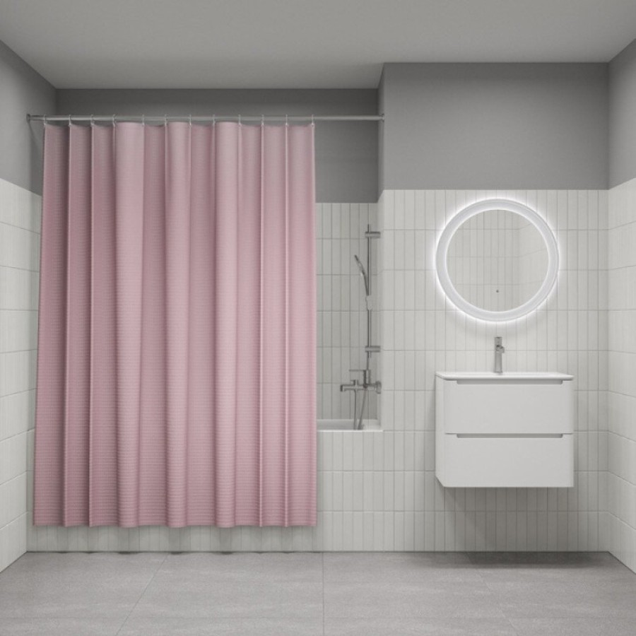 Штора для ванной Iddis Décor DW04P18i11, 180 х 200 см, полиэстер, розовый