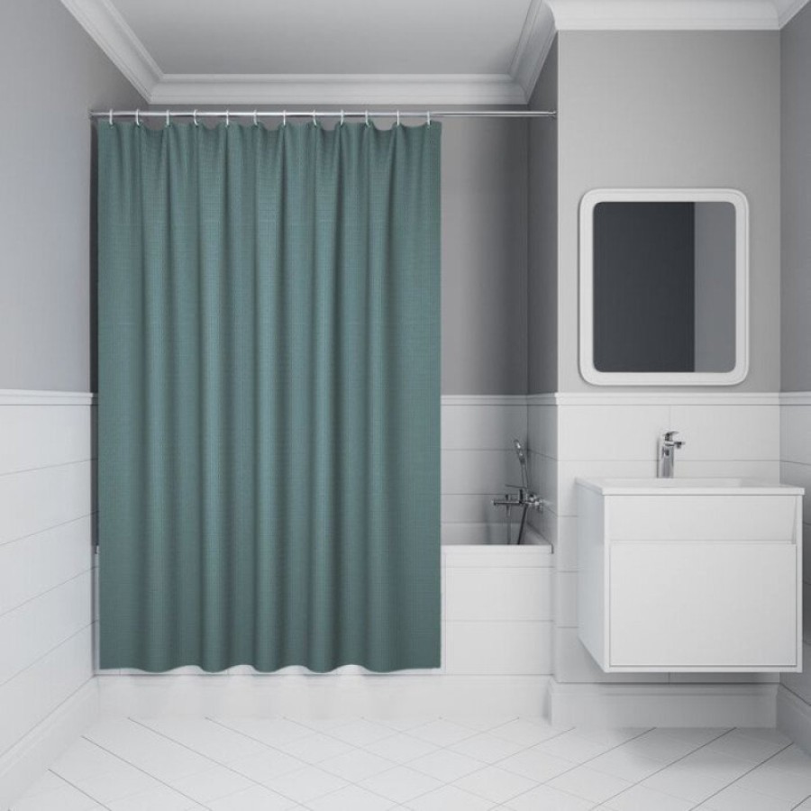 Штора для ванной Iddis Décor DW05P18i11, 180 х 200 см, полиэстер, зеленый