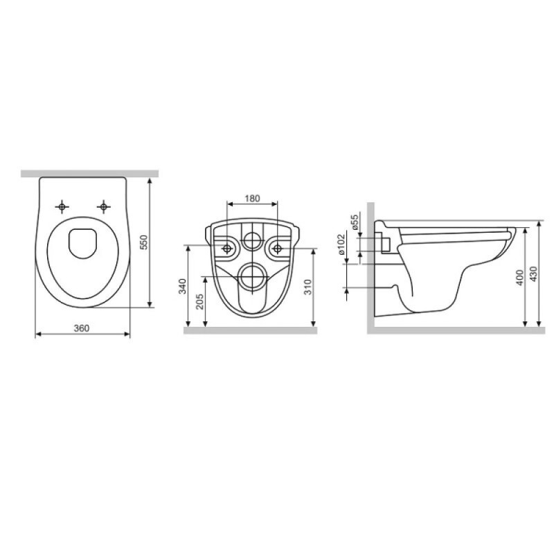 Унитаз подвесной Damixa Willow DX15C1700SC, безободковый с сиденьем микролифт, цвет белый