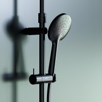 Душевая система Damixa Option DX218091300, термостатическая, черная матовая