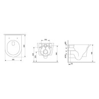 Подвесной безободковый унитаз Damixa Skyline DX35C1700SC, крышка микролифт