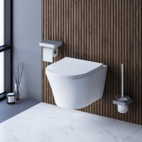 Подвесной безободковый унитаз Damixa Skyline DX35C1700SC, крышка микролифт