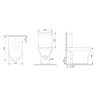 Напольный безободковый унитаз-компакт Damixa Skyline DX35C8600SC, крышка микролифт