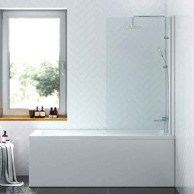 Душевая шторка на ванну Damixa Skyline, 80 х 140 см, поворотная, профиль хром, стекло прозрачное, DX35WBS-D080-140MT