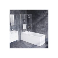 Душевая шторка на ванну Damixa Skyline 140 х 80 см, стекло прозрачное, профиль хром, DX35WBS-D7W1-150MT