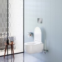 Подвесной унитаз Damixa Scandinavian Pure, безободковый, крышка-сиденье микролифт, белый, DX36C1701SC