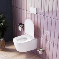 Подвесной унитаз Damixa Jupiter DX77C1700SC, безободковый, крышка-сиденье микролифт, белый