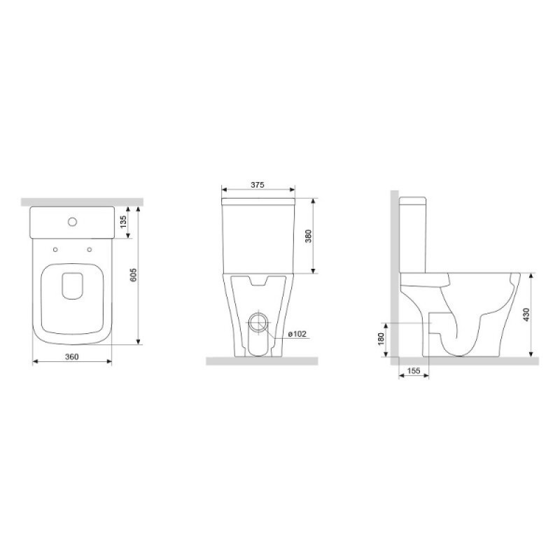 Унитаз-компакт Damixa Titan DX78C8600SC, безободковый, с сиденьем микролифт, белый