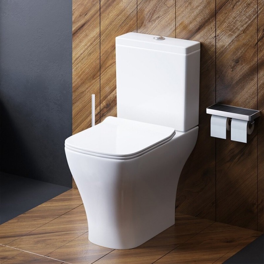 Унитаз-компакт Damixa Titan DX78C8600SC, безободковый, с сиденьем микролифт, белый
