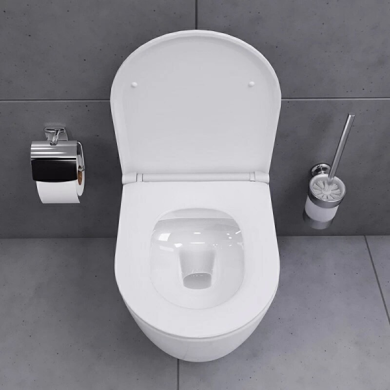 Подвесной унитаз Damixa Sirius DX86C1700SC, безободковый, крышка микролифт, белый