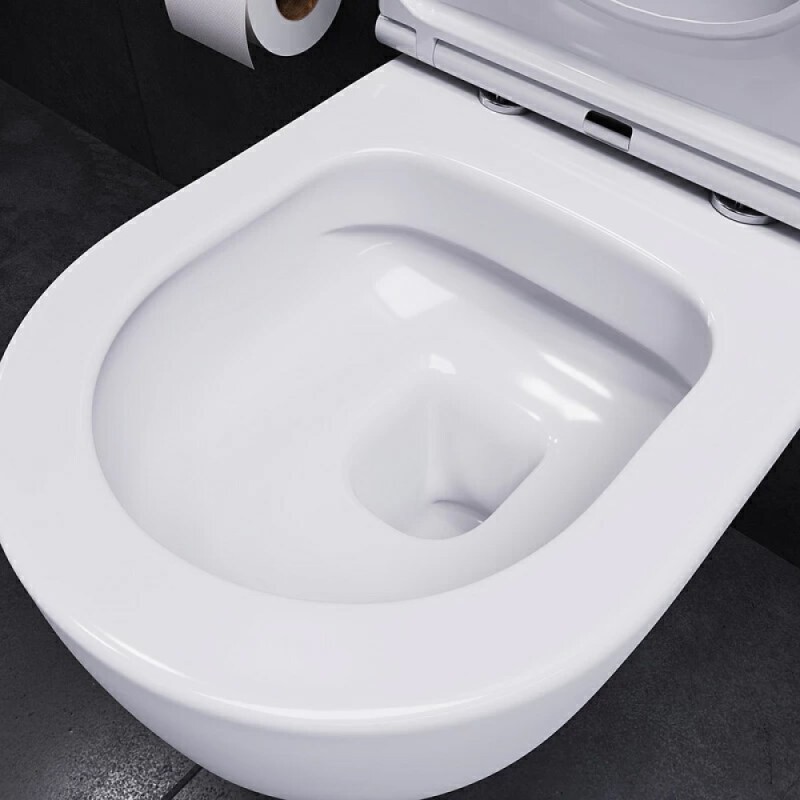 Подвесной унитаз Damixa Sirius DX86C1700SC, безободковый, крышка микролифт, белый