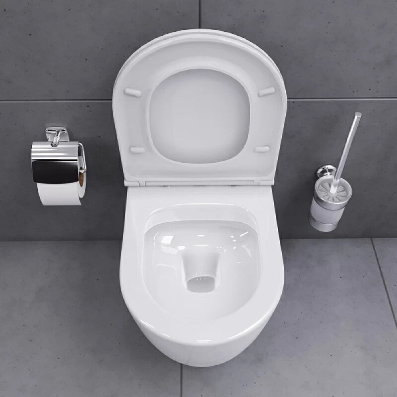 Подвесной унитаз Damixa Sirius DX86C1700SC, безободковый, крышка микролифт, белый