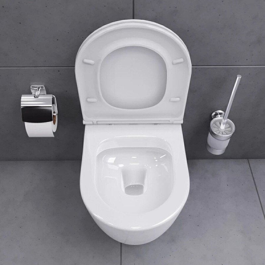 Подвесной унитаз Damixa Sirius DX86C1700SC, безободковый, крышка микролифт, белый