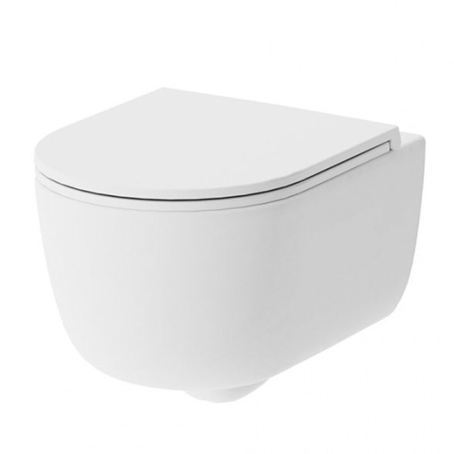 Подвесной унитаз Damixa Sirius DX86C1700SC, безободковый, крышка микролифт, белый