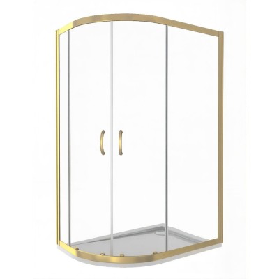 Душевое ограждение Good Door Jazze R-120-C-G, 80 х 120 х 185 см, стекло прозрачное, профиль золото, ДЖ00053