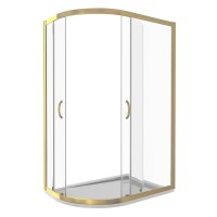 Душевое ограждение Good Door Jazze R-120-C-G, 80 х 120 х 185 см, стекло прозрачное, профиль золото, ДЖ00053
