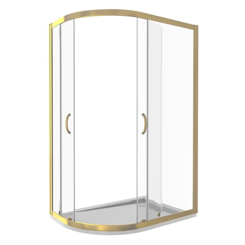 Душевое ограждение Good Door Jazze R-120-C-G, 80 х 120 х 185 см, стекло прозрачное, профиль золото, ДЖ00053