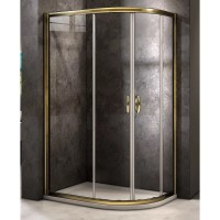 Душевое ограждение Good Door Jazze R-120-C-G, 80 х 120 х 185 см, стекло прозрачное, профиль золото, ДЖ00053