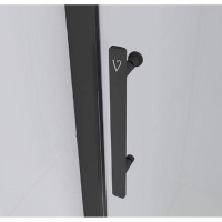 Душевая дверь в нишу Veconi Evo 100 B E1-B-180-12-C9, 180 см, стекло тонированное матовое, профиль черный матовый