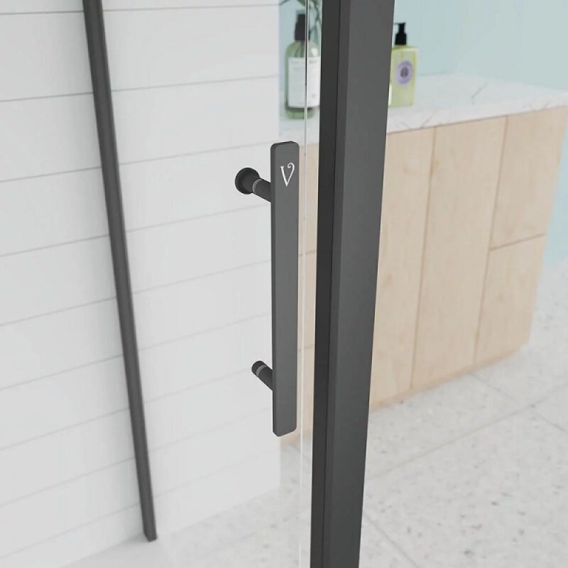 Душевой уголок Veconi Evo 100SP B, E1-SP-B-12080-12-C9, 120 x 80 см, стекло тонированное, профиль черный матовый