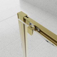 Душевой уголок Veconi Evo 100SP G, E1-SP-G-14080-01-C9, 140 x 80 см, стекло прозрачное, профиль золото брашинг