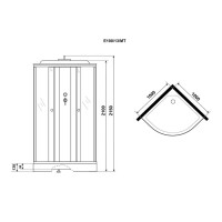 Душевая кабина Niagara Eco E100/13/MT, 100 х 100 см, с крышей, стекло матовое, профиль хром