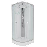 Душевая кабина Niagara Eco E100/13/MT, 100 х 100 см, с крышей, стекло матовое, профиль хром