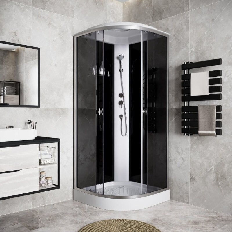 Душевая кабина Niagara Eco E100/13/TN, 100 х 100 см, с крышей, стекло тонированное, профиль хром