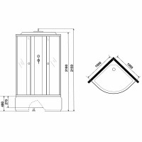Душевая кабина Niagara Eco E100/40/MT, 100 х 100 см, с крышей, стекло матовое, профиль хром
