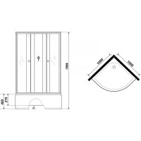Душевая кабина Niagara Eco E100/40/TN/BK, 100 х 100 см, без крыши, стекло тонированное, профиль хром